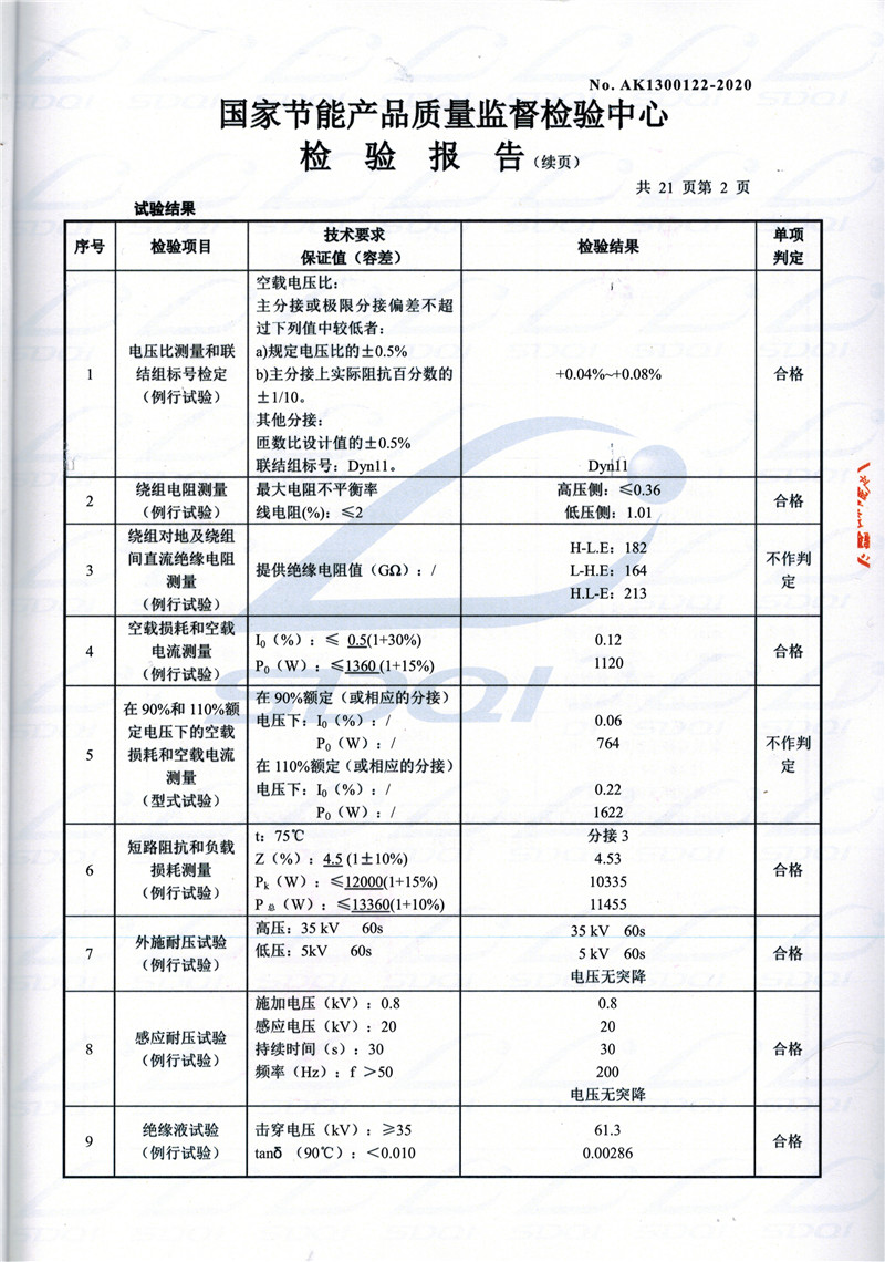高低压试验报告-S11-1250玉州玉州玉州油浸式变压器-2.jpg